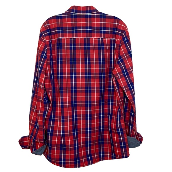 Lee Cooper Men Red Plaid Long Sleeve Shirt US L - Picture 2 of 2